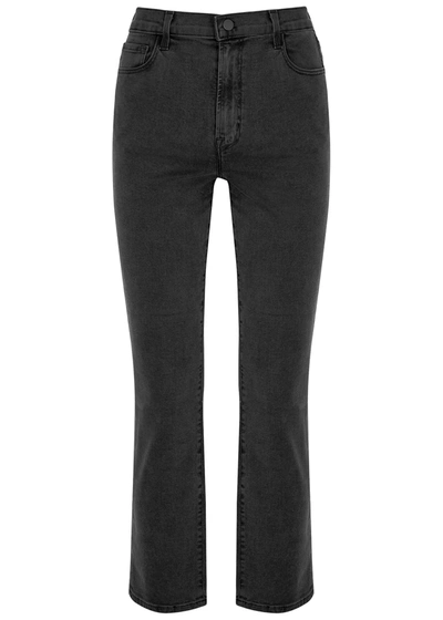 Shop J Brand Alma Faded Black Straight-leg Jeans In Nearly Black