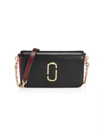 Shop The Marc Jacobs Leather Crossbody Bag In Black Red