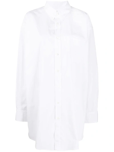 Shop Maison Margiela Oversized Button-up Shirt In White