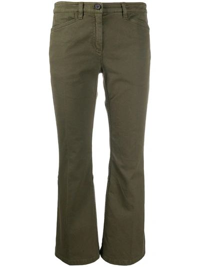 Shop N°21 Cropped Kick-flare Trousers In Green