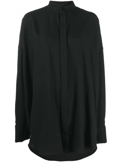 Shop Balenciaga Crepe Shirt In Black