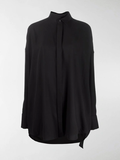 Shop Balenciaga Crepe Shirt In Black