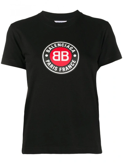 Shop Balenciaga Cotton T-shirt In Black