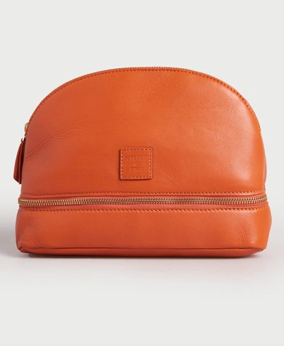 Shop Superdry Women's Leather Make Up Bag Orange Size: 1size