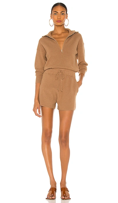 Shop L'academie Shannon Romper In Brown