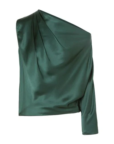 Shop Michelle Mason Silk Top In Green