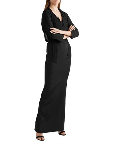 Shop Akris Woman Maxi Dress Black Size 4 Silk, Elastane, Polyester, Polyurethane