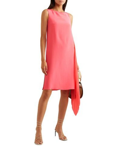 Shop Akris Woman Mini Dress Coral Size 8 Silk, Polyester In Red