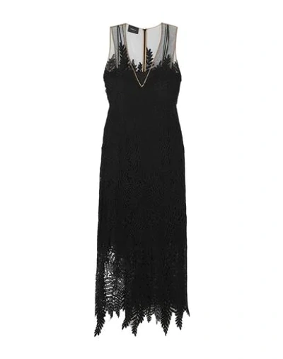 Shop Akris Woman Midi Dress Black Size 10 Wool, Polyacrylic, Polyester, Mulberry Silk