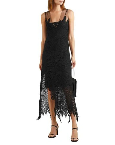 Shop Akris Woman Midi Dress Black Size 10 Wool, Polyacrylic, Polyester, Mulberry Silk