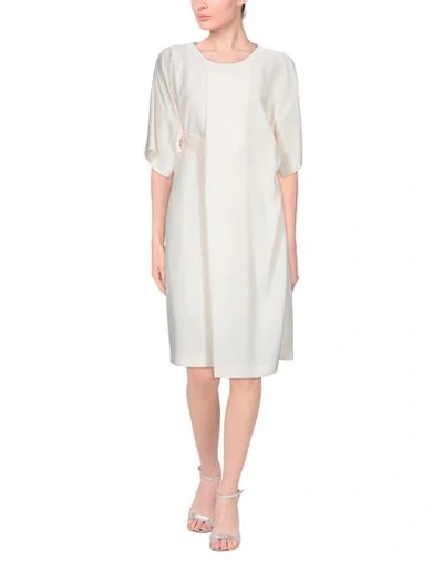 Shop Maison Margiela Woman Midi Dress Ivory Size 6 Triacetate, Polyurethane In White