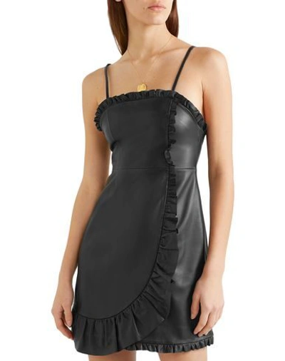 Shop Alexa Chung Alexachung Woman Mini Dress Black Size 2 Leather