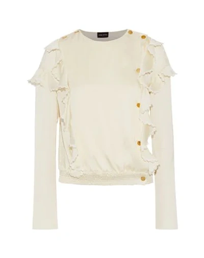 Shop Magda Butrym Blouse In Ivory
