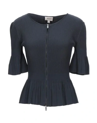 Shop Armani Collezioni Sweaters In Dark Blue