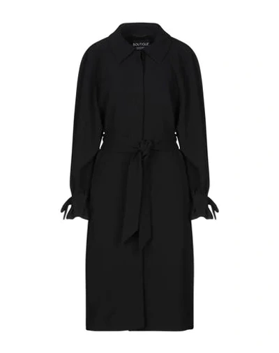 Shop Boutique Moschino Overcoats In Black