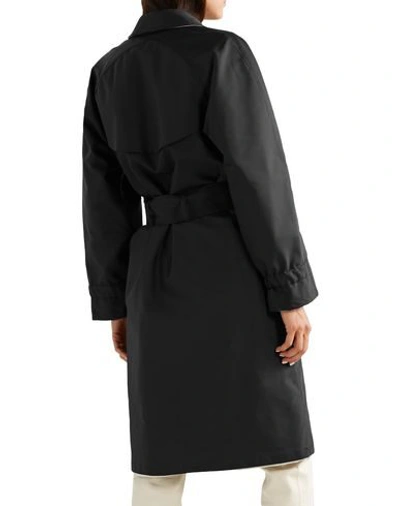 Shop Tre By Natalie Ratabesi Woman Overcoat & Trench Coat Black Size M Cotton, Polyamide, Elastane