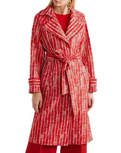 Shop Akris Woman Overcoat & Trench Coat Red Size 10 Cotton, Polyester