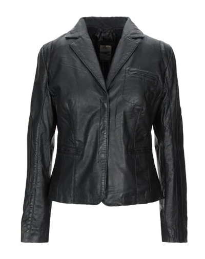 Shop Andrea D'amico Woman Jacket Black Size 6 Soft Leather