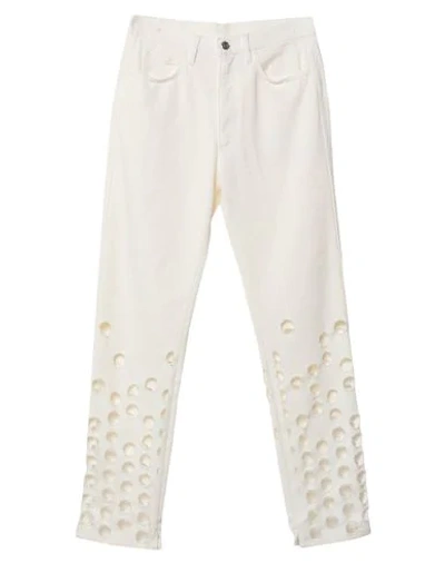 Shop Maison Margiela Jeans In White