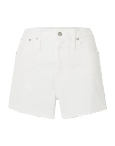 Shop Madewell Denim Shorts In White