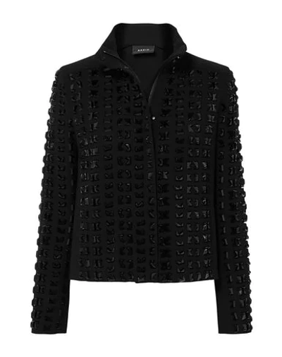 Shop Akris Woman Blazer Black Size 2 Wool, Polyamide, Polyresin