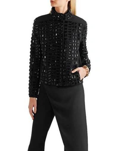Shop Akris Woman Blazer Black Size 2 Wool, Polyamide, Polyresin