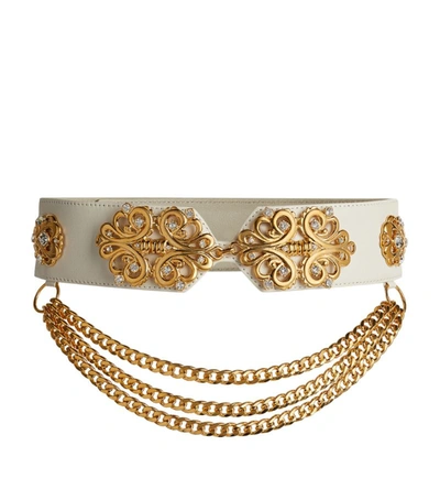 Shop Alessandra Rich Embellished Leather Belt