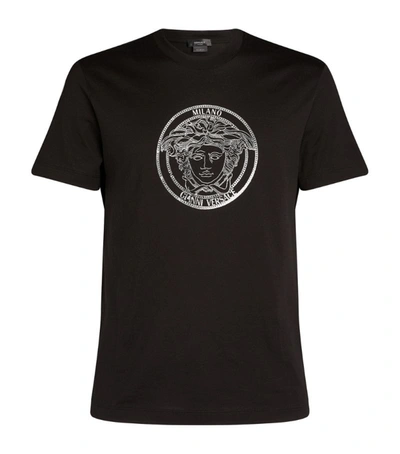 Shop Versace Medusa Logo-embossed T-shirt