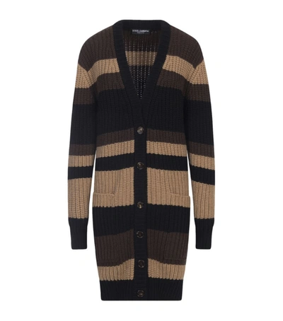 Shop Dolce & Gabbana Striped Cashmere Cardigan