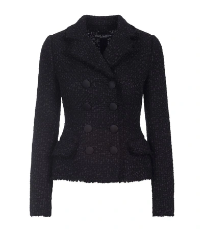 Shop Dolce & Gabbana Tweed Blazer Jacket