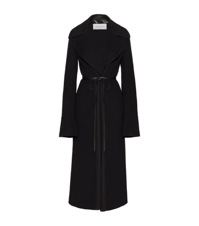 Shop Valentino Leather-belt Overcoat