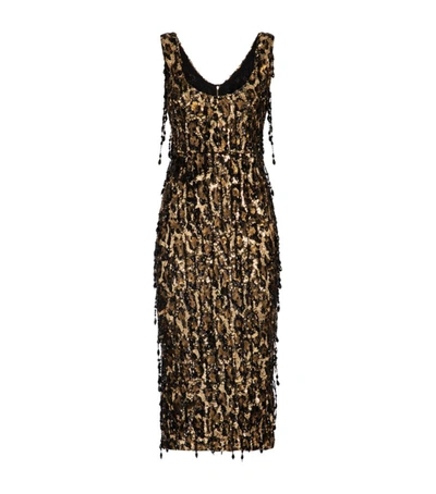 Shop Dolce & Gabbana Leopard Sequin Sheath Dress