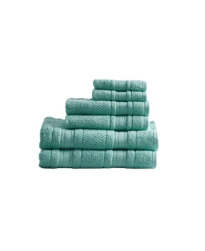 Shop Madison Park Adrien Super-soft Cotton 6-pc. Bath Towel Set In Teal