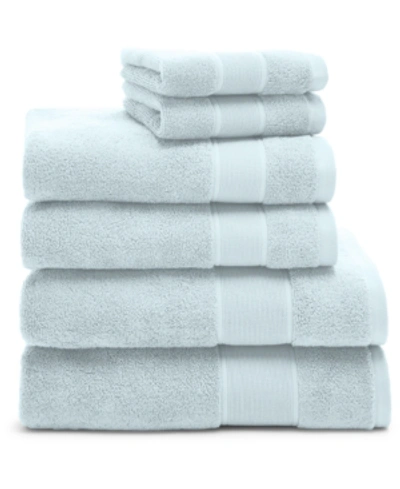 Shop Lauren Ralph Lauren Sanders Solid Cotton 6-pc. Towel Set In Lagoon Blue