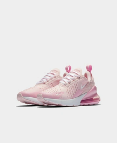 Shop Nike Girls Air Max 270 Casual Sneakers From Finish Line In Pink Foam, White