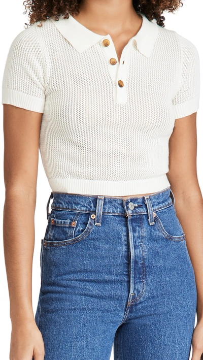 Shop Lioness Callie Cropped Top In Ivory