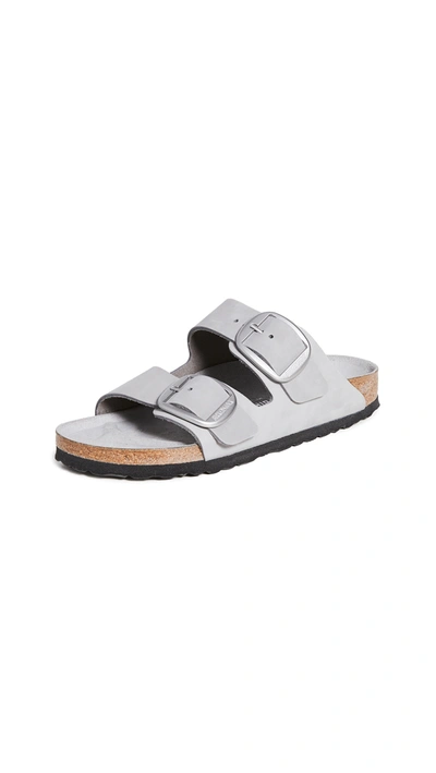 Shop Birkenstock Arizona Big Buckle Sandals In Dove Gray