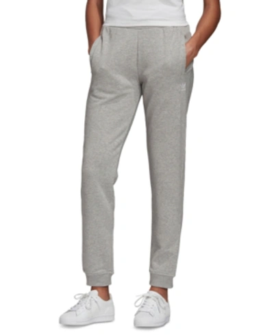 Shop Adidas Originals Women's Logo Track Pants In Med Gray