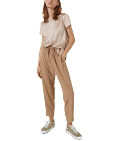 Shop Marella Nasco Drawstring-waist Pants In Grey