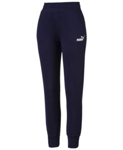 Shop Puma Solid Plus Size Fleece Jogger Pants In Dark Slate Blue