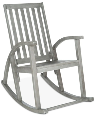 Shop Safavieh Troy Outdoor Rocking Chair In Grey