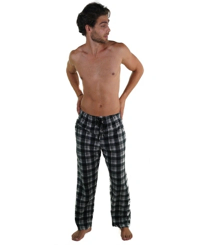 Shop Members Only Minky Fleece Pant With Draw String In Grey/black Plaid