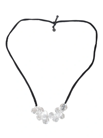 Shop Maria Calderara Glass Detailed Necklace In Ice Crystal