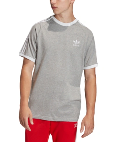 Shop Adidas Originals Men's 3-stripes Cali T-shirt In Medium Grey Heather