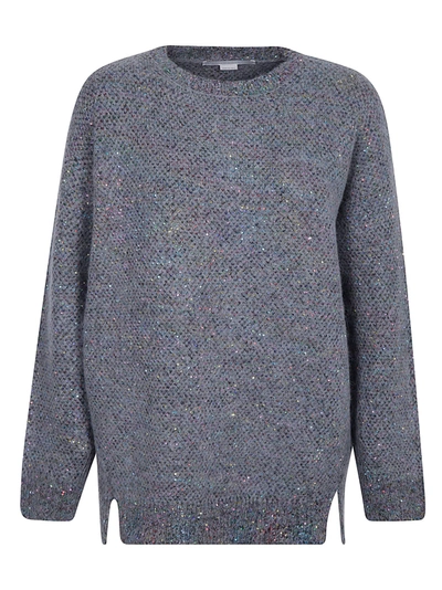 Shop Stella Mccartney Sequined Long Jumper In Charcoal