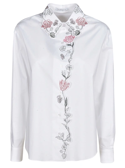 Shop Vivetta Floral Applique Shirt In White