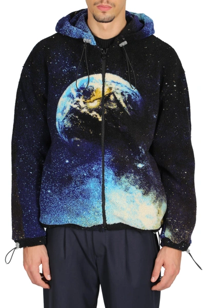Shop Bonsai Earth Print Fleece Sweatshirt In Blu/azzurro