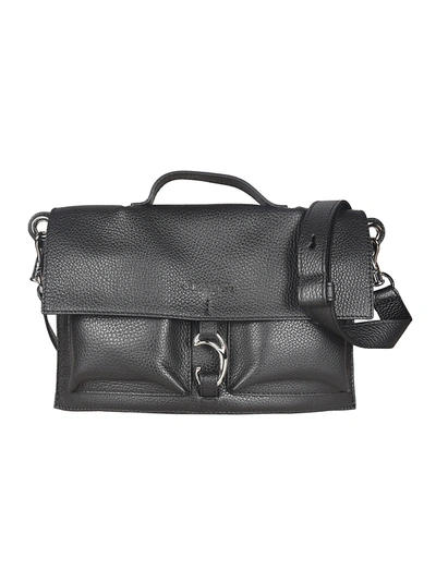 Shop Orciani Hook Lock Shoulder Bag In Black