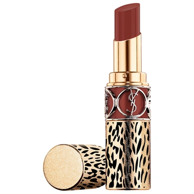 Shop Saint Laurent Rouge Volupte Shine Lipstick Balm Holiday Edition #141 Rouge In Wild 0.11 oz/ 3.2 G