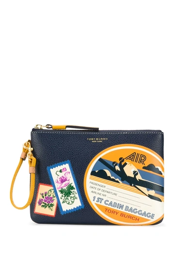 Shop Tory Burch Perry Travel Patches Wristlet In Yellow